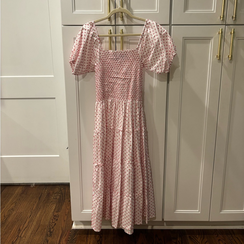 Maxwell & Geraldine Red & White Dot Midi Dress